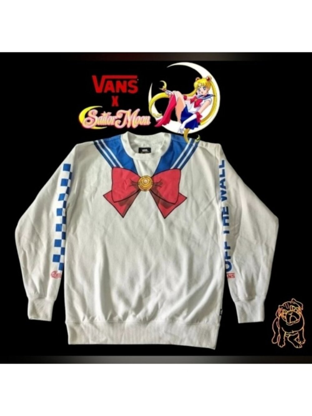 Vans X Sailor Moon Sweatshirt White Crewneck X Small Anime Graphic 062026
